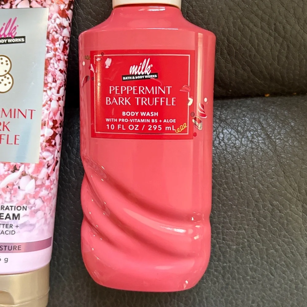 Bath and body peppermint bark truffle body care set